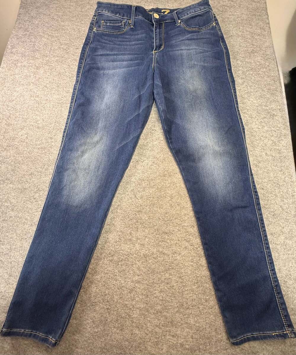 Seven7 High Rise Skinny Jeans Women Size 12 Blue Denim